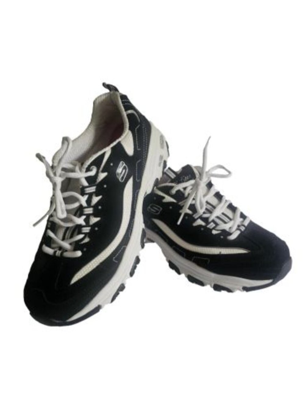 Skechers Womens D’Lites 11930 Black Casual Chunky Comfort Sneakers Sz 10 EUC